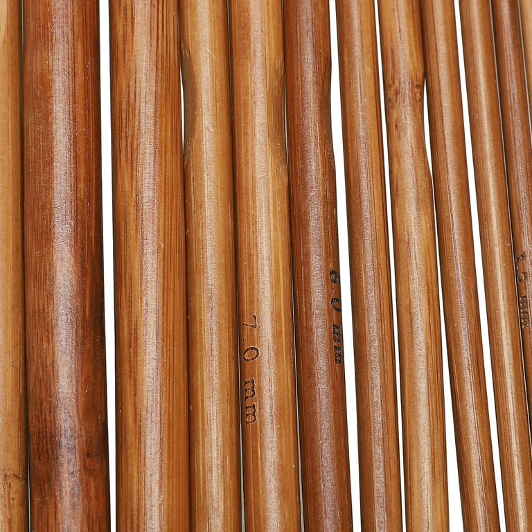 Hestya 15 Pieces Wooden Bamboo Crochet Hooks Set Handcrafted Knitting Needles Weave Yarn Craft 3 to 25 mm in Diameters