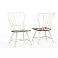 thumbnail image 2 of Baxton Studio Longford "Dark-Walnut" Wood and White Metal Dining Arm Chair (Set of 2), 2 of 10