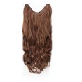 thumbnail image 1 of Pieza de extensión de cabello Universal para mujer, pieza de peluca sintética invisible en forma de U, sin marcar, marrón claro, rizado, 45cm/17,7 pulgadas, 1 of 8