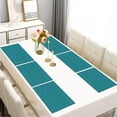 thumbnail image 2 of Teal Christmas Snowflake Pattern Summer Placemats Table Placemats Set Of 6-Linen Kitchen Washable Placemats Table Mats 11.8"x17.7" Non-Slip Heat Resistant, 2 of 5