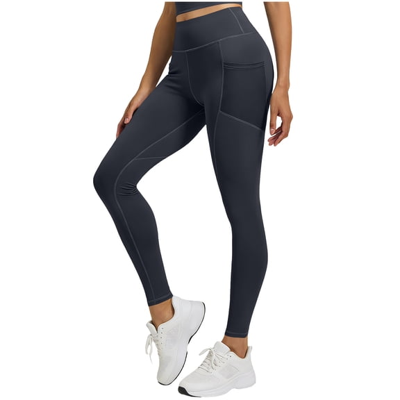 Ecqkame Women's Tight Pants Textured Pit Striped High Waisted Hip Lifting Yoga Pant Fitness External Wear Leggings Dark Gray XXXL