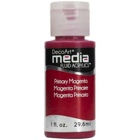 UPC: 0766218076618 | DecoArt Media Fluid Acrylic Paint 1 oz. Primary Magenta (Series 4)