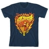 The Flash Vintage Lightning and Flame Youth Navy Blue Graphic Tee-L