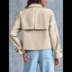 thumbnail image 4 of Chaqueta Gabardina Informal Holgada de Larga con Doble Botonadura y Solapa con Muescas para Mujer, con Bolsillos. Beige XXL, 4 of 8