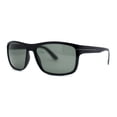 thumbnail image 1 of Mens Rectangular Sport Wrap Temper Glass Lens Sunglasses Shiny Black, 1 of 4