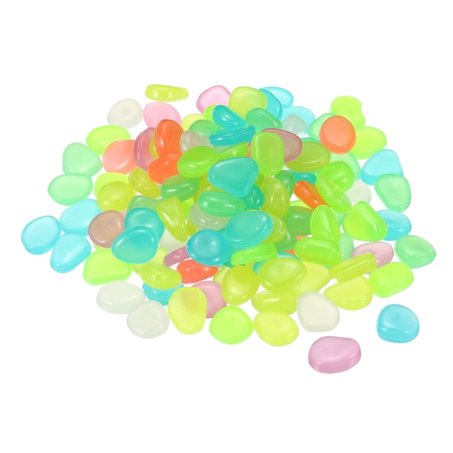 Unique Bargains 100Pack Glow Rocks 8-11mm Glow Pebbles Decoration in the Dark Luminous Stones Decor DIY Decorative Multicolored