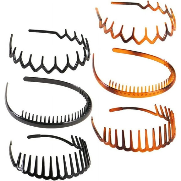 6PCS Teeth Comb Headbands, Unisex Headbands Toothed Hairbands Shark Teeth Headband Hair Accessories for Women Men