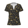 thumbnail image 4 of Wukai Bumblebee Casual V-Neck Graphic Tees for Women: Lightweight and Breathable Summer Tops with Stylish Design-XX-Large, 4 of 8