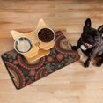 thumbnail image 3 of Elegant Paisley Dog Food Mat - Absorbent Non-Slip Pet Bowl Mat - Boho Floral Design - Large Size for Messy Eaters - 12x19 Inches, 3 of 5