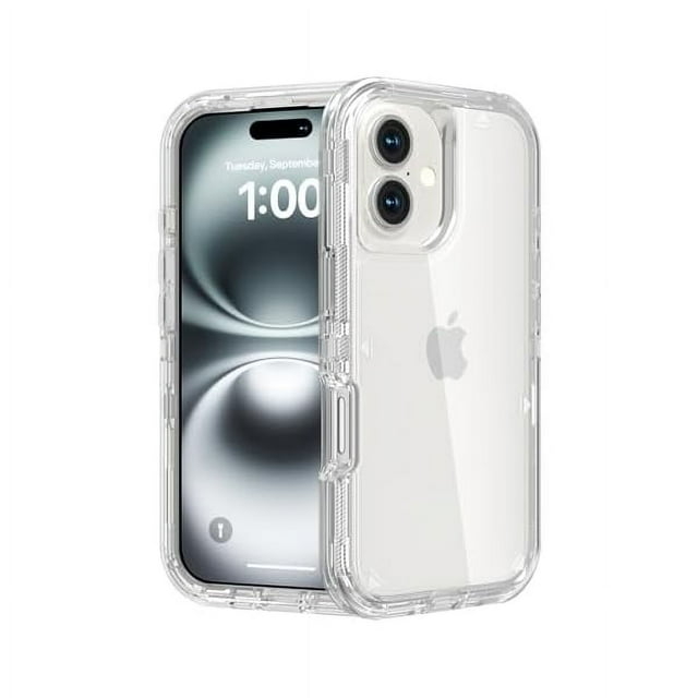 HAYAN for iPhone 16 Plus Case, Heavy Duty Shockproof Protection Phone Cases, Anti-Drop, Triple Layer Transparent Protective Cover Compatible with iPhone 16 Plus, 6.7 inch,Crystal Clear