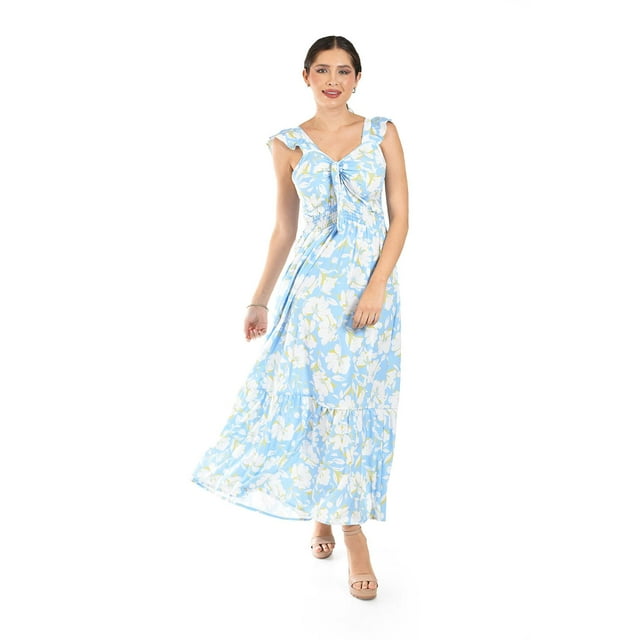 Maxi vestido floreado Roman Fashion / Juvenil, 4335 (Azul cielo) azul cielo CH