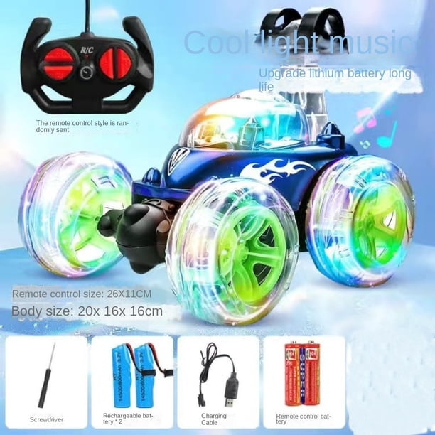 Coche de control remoto para niños, coche de acrobacias, giros de 360 ...