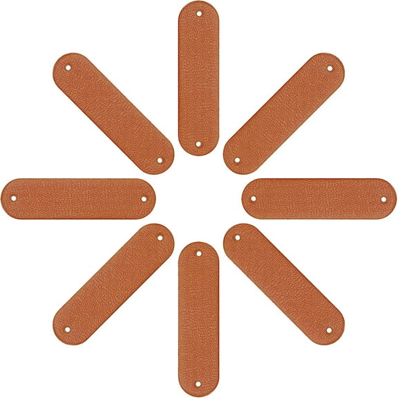 100pc 100Pcs Handmade Leather Labels Faux Leather Blank Tags with Holes DIY Crafts Knitting Hats Clothing Sewing Accessories Light Tan