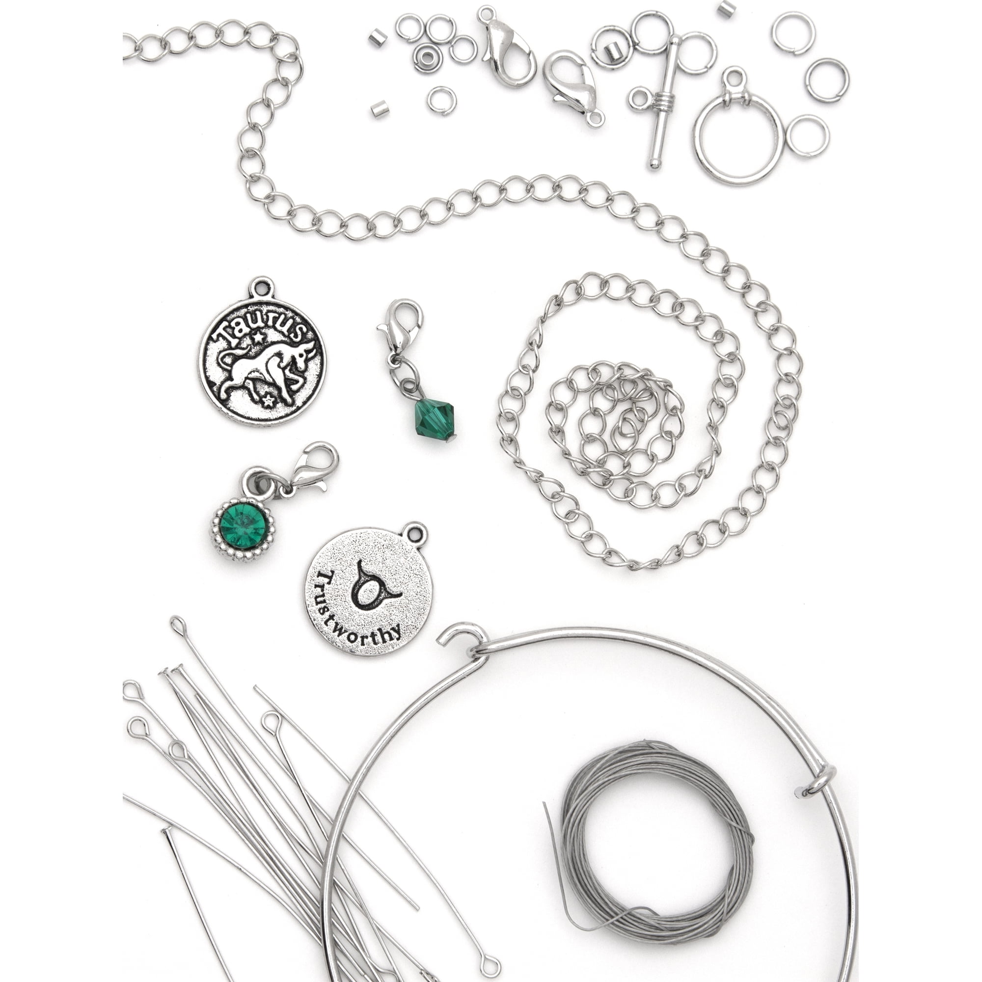 Cousin DIY Metal Ball Hook Earwires Silver Finish Set, 142 Pieces, Jewelry Clasps & Hooks