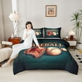 thumbnail image 4 of Castle Fairy Sport Baseball Full Size Comforter Sets,Abstract Vintage Bedding Sets, 4 of 8