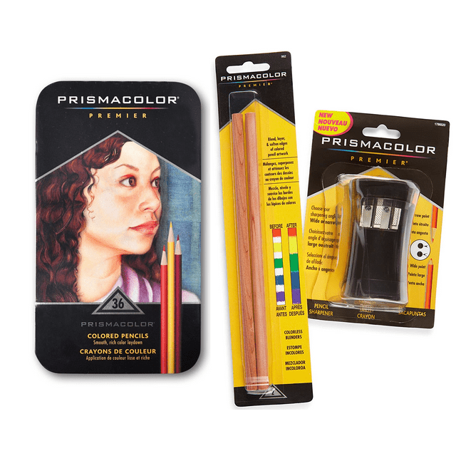 Prismacolor Premier Colored Pencils Soft Core 36 Piece Plus 2 Blender Pencils Plus Prismacolor Premier Sharpener