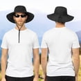 thumbnail image 3 of SUN CUBE Wide Brim Sun Hat Men Women, Mens Fishing Hats Sun UV Protection, Womens Hiking Bucket Hat, Outdoor Summer Safari Beach Boonie, Camping Unisex UPF 50+, Black, 3 of 7