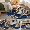 thumbnail image 6 of Blue Marble Large Area Rugs for Bedroom Living Room, Soft Non Slip Carpet Bedside Rug, Grey Gold Texture Vintage Farmhouse Art Round Floor Cover Kitchen Accent Rug 8' for Dining Room/Office, 6 of 9