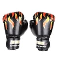 thumbnail image 3 of PU hand protector 1 pair of children boxing gloves with fire pattern printing built-in sponge, 3 of 13