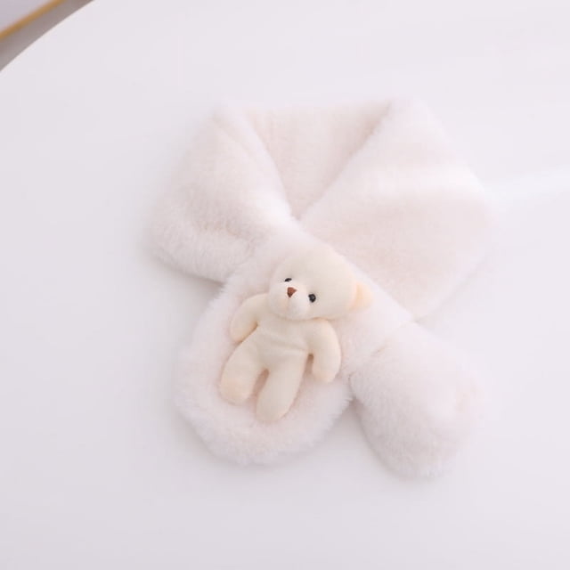 Bufanda para niños, otoño e invierno, bufanda de felpa para bebés, bufanda de piel de conejo de imitación para padres e hijos, bufanda de dibujos animados para niños