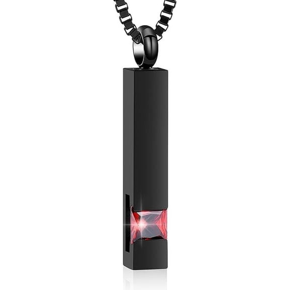 Birthstone Cube Cremation Urn Jewelry Cube Memorial Urn Necklace for Ashes Crystal Bar Cremation Urn Necklace for Ashes Keepsake Pendant
