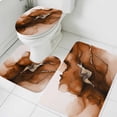 thumbnail image 3 of Blue Marble Bath Mat 3 Piece Bathroom Rug Set, Modern Ombre Abstract Ink Painting Art Non Slip Bath Rug Contour Mat and Toilet Lid Cover, Absorbent Shower Mats Soft Bath Rugs and Mats Sets, 3 of 8