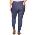thumbnail image 3 of Women's Stretchy Slim Jeggings with 5 Pockets Cotton Blend, Denim&nbsp;Blue 2X-Large, 3 of 3