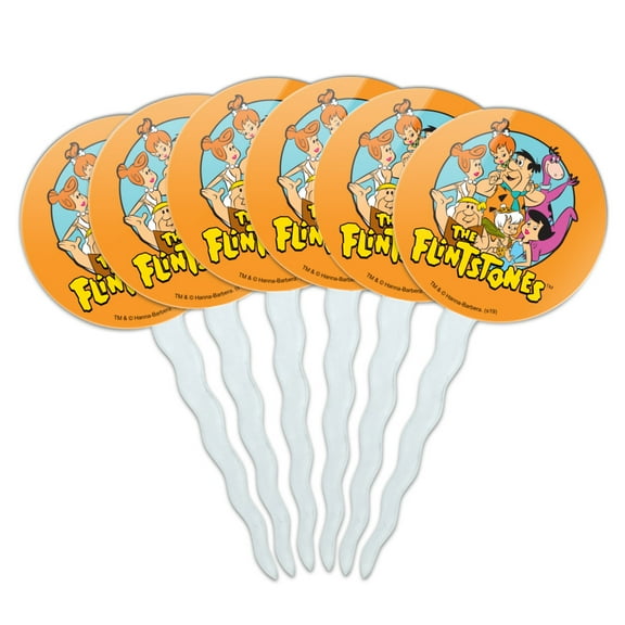 The Flintstones Group Cupcake Picks Toppers Decoration Set of 6