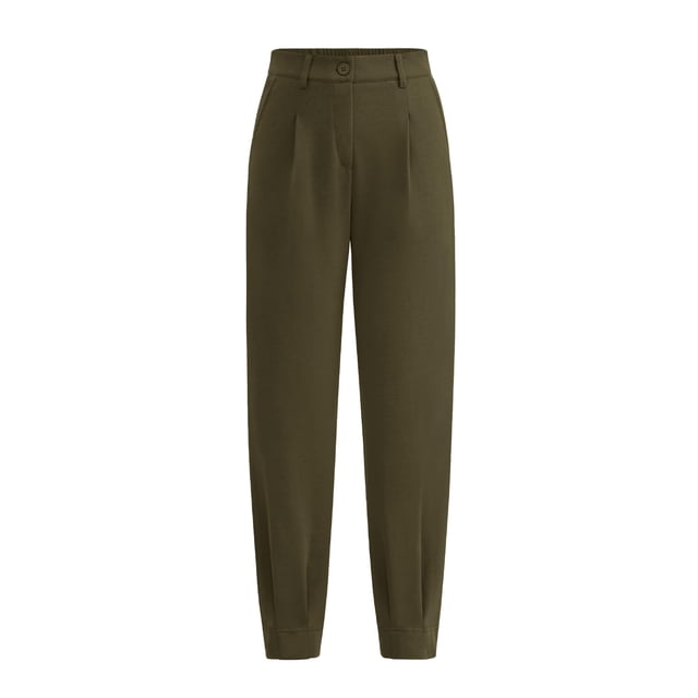 Pantalones PRETTYGARDEN 2025 de tiro alto tobilleros verde ejército XL
