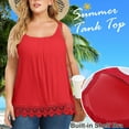 thumbnail image 3 of QRIC 2 Pack Women Swing Lace Flowy Style Clothing Tank Top with Built in Bra Summer Sleeveless Women's Plus Size Blouse Shirt, S, 3 of 6