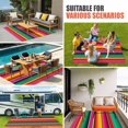thumbnail image 4 of Mexican Style Outdoor Rug for Patio/Deck/Porch, Non-Slip Large Area Rug 4 x 6 Ft, Colorful Mexico Stripes Green Red Indoor Outdoor Rugs Washable Area Rugs, Reversible Camping Rug Carpet Runner, 4 of 8