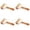 Beige 4PCS, variant on Wooden Rolling Pin Non Stick Dough Hand Rolling Pin Household Roller Dumpling Skin Flour Stick Baking Tool