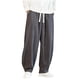thumbnail image 2 of Pantalones largos para hombre, casuales, de moda, para vacaciones, lisos, casuales, con cintura elástica y bolsillos., 2 of 9