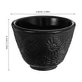 thumbnail image 2 of OUNONA Japanese Cast Iron Tea Cup Black with Sunflower Pattern for Asian Tea Ceremonies, 2 of 8