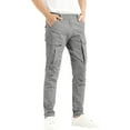 thumbnail image 4 of Men's Stretch Cargo Pants - Slim Fit 6-Pocket Hiking Work Casual Trousers,Gray,3X-Large, 4 of 6