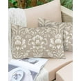 thumbnail image 6 of Light Brown Flowers Throw Pillow Cover 20 x 30 Inch Decorative Pillow Cover Rustic Boho Ethnic Middle Century Lumbar Pillowcase Seasonal Rectangle Cushion Case for Couch Sofa Bed Living Room, 6 of 7
