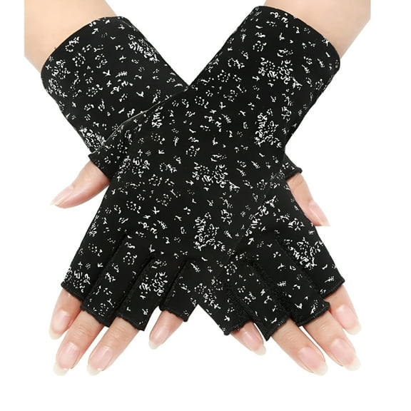 TELOLY Lightweight Summer Fingerless Gloves Men Women UV Sun Protection Driving Cotton Gloves Nonslip Touchscreen Gloves