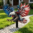 thumbnail image 5 of Leutsin Metal Rooster Decor, Vintage Chicken Outdoor Statue with Stake, Weather Resistant Standing Rooster Sculpture for Garden, Patio, Lawn, Backyard, 4th of July Independence Day Home Decor, 5 of 7