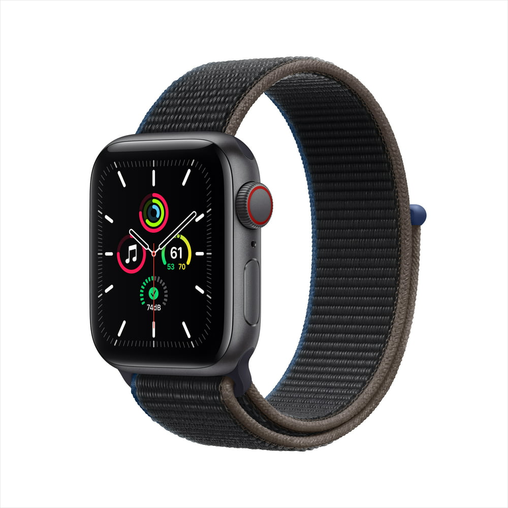 Apple Watch SE GPS, 44mm Space Gray Aluminum Case with Black Sport Band