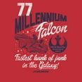 thumbnail image 2 of Men's Star Wars Millennium Falcon Fastest Junk 77  Graphic Tee Red Heather 2X Large, 2 of 5