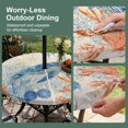 thumbnail image 5 of Round Outdoor Tablecloth with Umbrella Hole and Zipper, Sea Turtle Coastal Tablecloth with Elastic Waterproof, Blue Red Summer Beach Coral Nautical Vintage Patio Table Covers for 31" - 35" Tables, 5 of 9