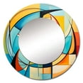 thumbnail image 3 of Designart "Colorful 0 Mid Century Abstract quintessence I" Abstract Collages Rund Mirror For Wall Decor - Large Multi-Color Round Print Mirror - Round Mid-Century Mirror 23" x 23" Inch, 3 of 6