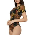 thumbnail image 2 of Haiem Embroidery Chicken Rooster Women's Crew Neck Short Sleeve Bodysuit Tops Stretchy Slim Basic-XX-Large, 2 of 9