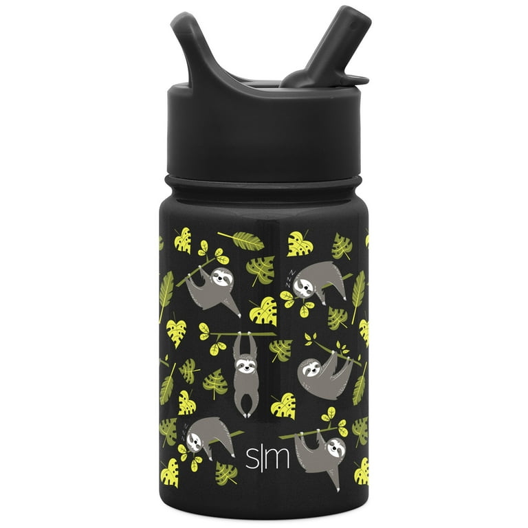 Simple Modern 10oz Summit Kids Water Bottle Thermos with Straw Lid -  Dishwasher Safe Vacuum Insulated Double Wall Tumbler Travel Cup 18/8  Stainless Steel -Adventure Sloth 