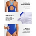 thumbnail image 6 of Aideaone Girls Athletic One Piece Swimsuits Racerback Modest Bathing Suit with Detachable Padded 9-16Y, 6 of 8