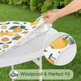 thumbnail image 5 of Mixed Fruits Leaves White Pattern Round Fitted Tablecloth with Elastic Edge,Dining Table Cover Waterproof,Outdoor Round Tablecloth for Camping,Dining,Indoor and Outdoor, 5 of 7