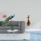 thumbnail image 2 of Vinilo decorativo de pared con estatua vintage, figura de animal, artesanía, escultura de madera de zoológico, material de madera PVC, diseño creativo, 2 of 8