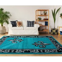 United Weavers Drachma Peleus Transitional Border Runner Rug, Turquoise, 2'7" x 7'4"