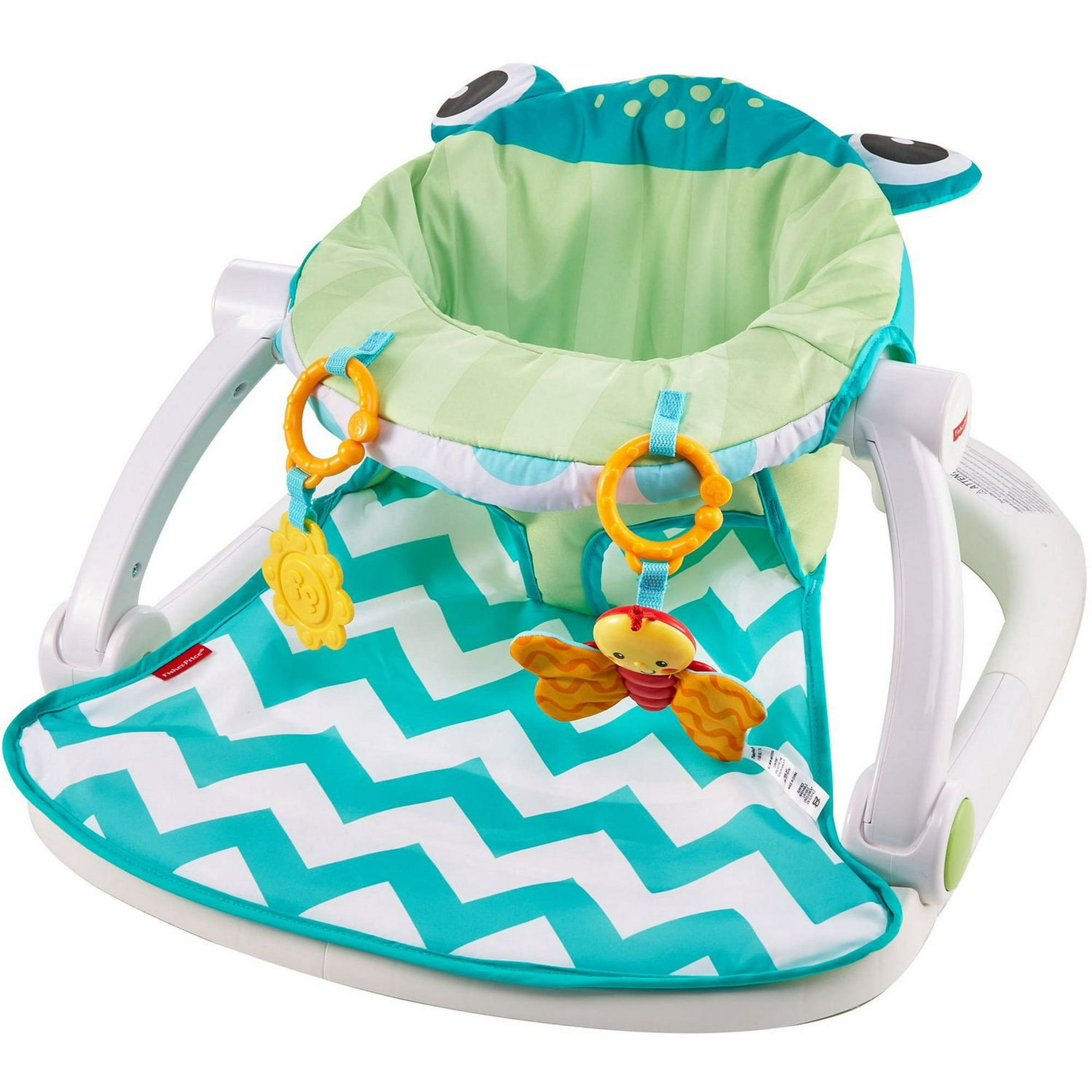 Fisher-Price Sit-Me-Up Floor Seat Portable Infant Chair with Toys, Citrus  Frog Walmart Exclusive, Fold-able design