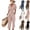 26# Pink, variant on Two Piece Outfit for Women Wrap V Neck Short Sleeve Top and Cropped Harem Pants Casual Workwear Office Tracksuit with Pockets Coffee S